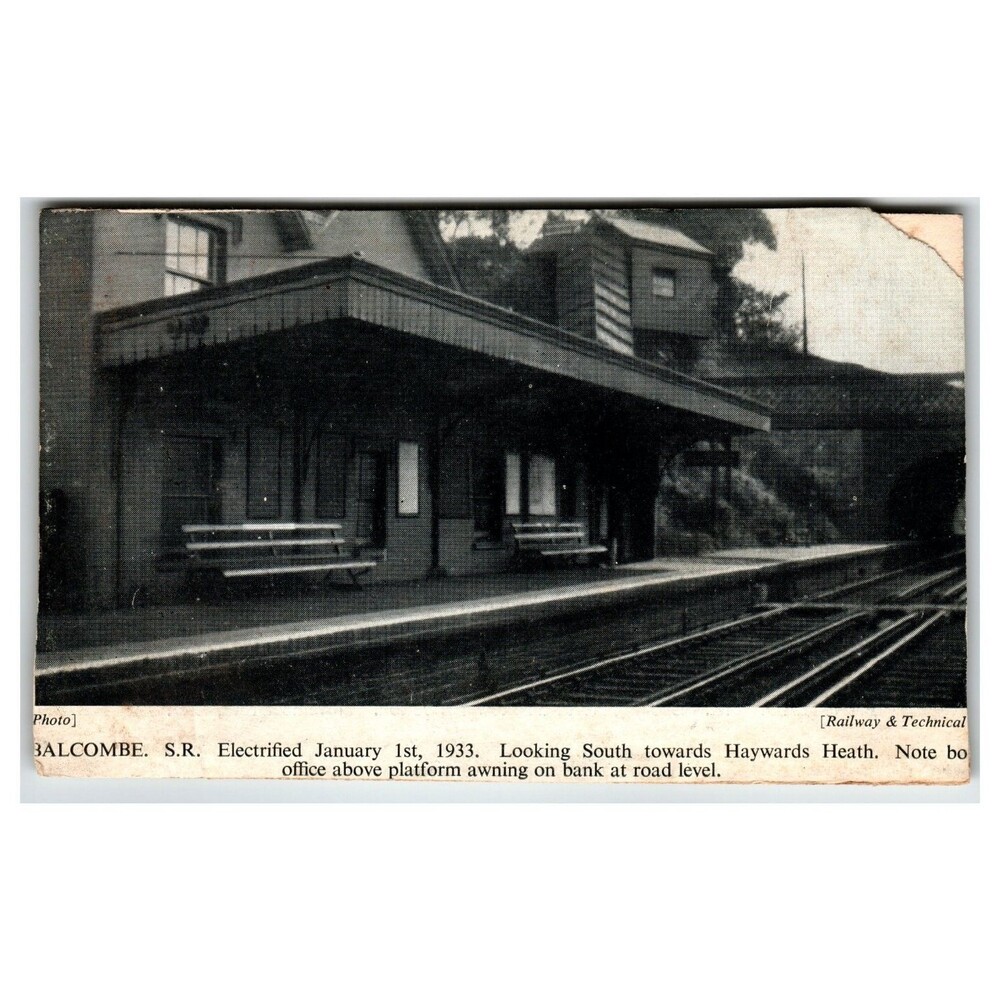 1933 Balcombe SR Railway Station Haywards Heath Train Real Photo